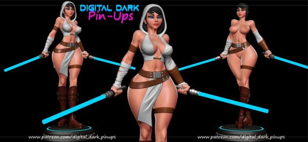 Digital Dark Pin Ups Jedi Girl